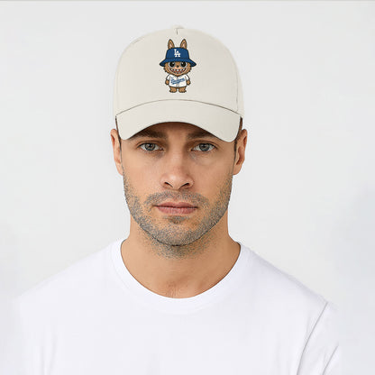 Labubu Cap, Cute Cartoon Character Baseball Hat for Men & Women, 5 Panel 100% Cotton Twill Cap M8408
