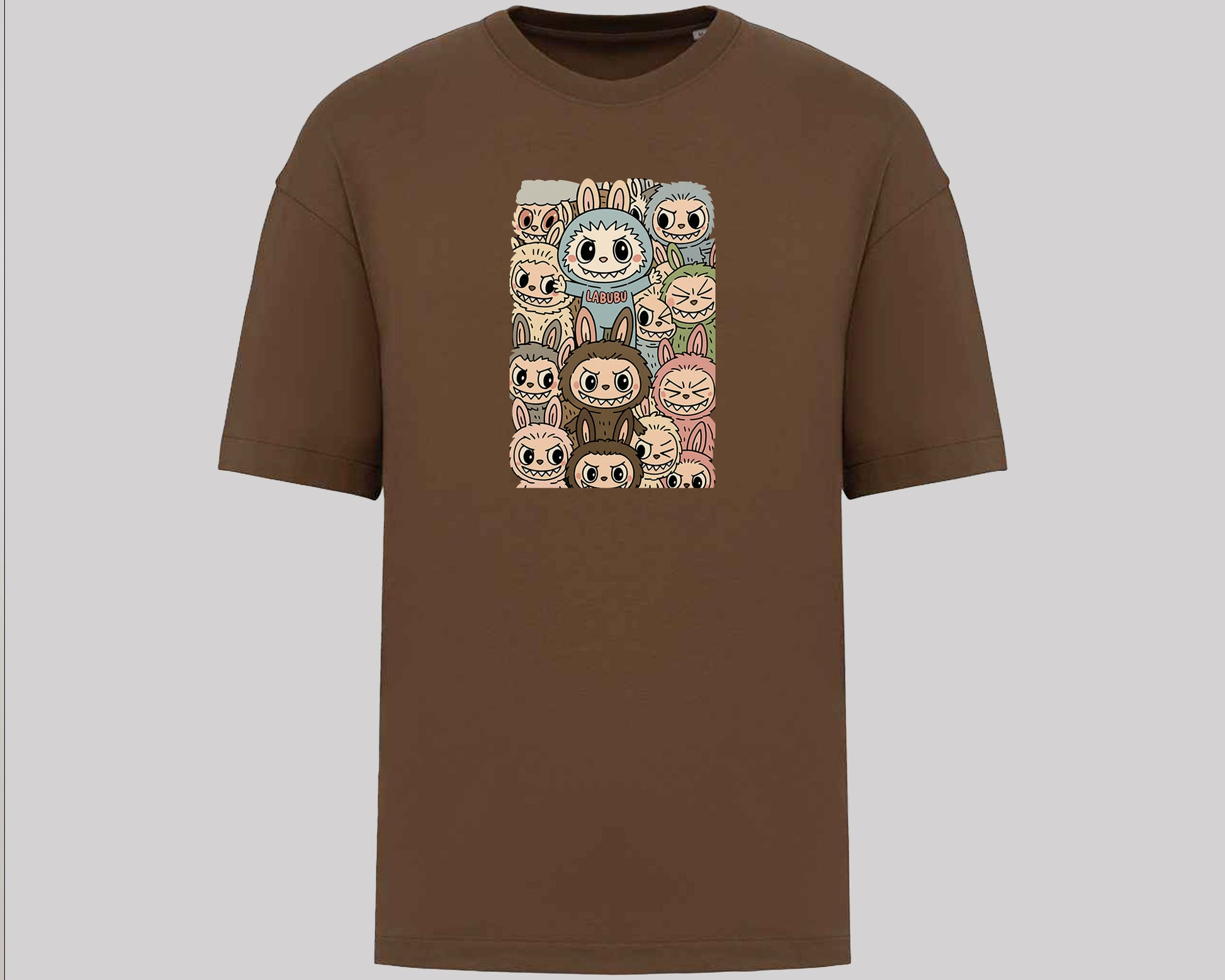 Labubu Oversized T-Shirt, Unisex Cartoon Tee In Harajuku Streetwear Style, 100% Organic Cotton, Oversized Fit Top M8409