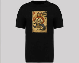 Labubu Native Spirit Oversized Tee, Unique Anime Streetwear T-Shirt, Cute Cartoon Carded Cotton Top, Unisex Fit M8410