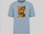 Labubu Native Spirit Oversized Tee, Unique Anime Streetwear T-Shirt, Cute Cartoon Carded Cotton Top, Unisex Fit M8410