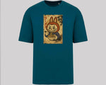 Labubu Native Spirit Oversized Tee, Unique Anime Streetwear T-Shirt, Cute Cartoon Carded Cotton Top, Unisex Fit M8410