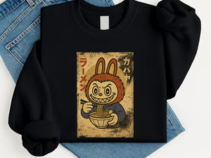 Unisex Labubu Sweatshirt – Soft Fleece Anime Hoodie, Oversized Cartoon Pullover, Pop Mart Streetwear Style M8410