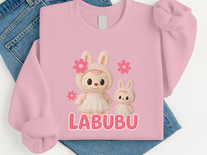 Labubu Sweatshirt, Cute Cartoon Sweatshirt for Men & Women, Kawaii Streetwear Pullover, Oversized & Cozy for Fall/Winter M8412