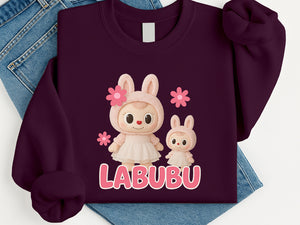 Labubu Sweatshirt, Cute Cartoon Sweatshirt for Men & Women, Kawaii Streetwear Pullover, Oversized & Cozy for Fall/Winter M8412