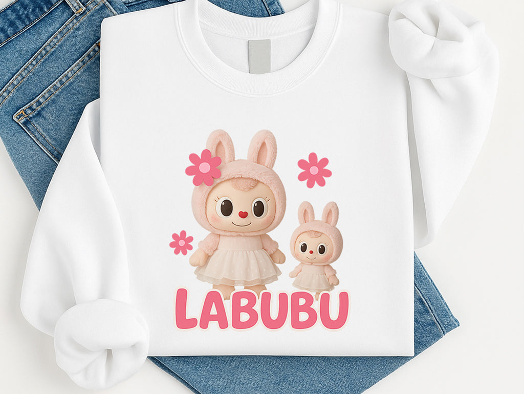 Labubu Sweatshirt, Cute Cartoon Sweatshirt for Men & Women, Kawaii Streetwear Pullover, Oversized & Cozy for Fall/Winter M8412