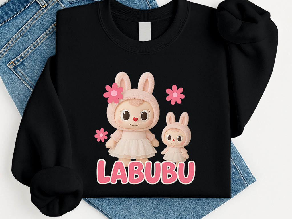 Labubu Sweatshirt, Cute Cartoon Sweatshirt for Men & Women, Kawaii Streetwear Pullover, Oversized & Cozy for Fall/Winter M8412