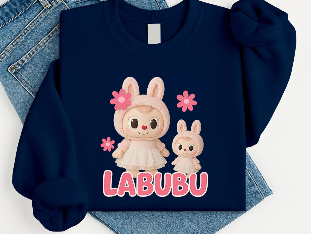 Labubu Sweatshirt, Cute Cartoon Sweatshirt for Men & Women, Kawaii Streetwear Pullover, Oversized & Cozy for Fall/Winter M8412