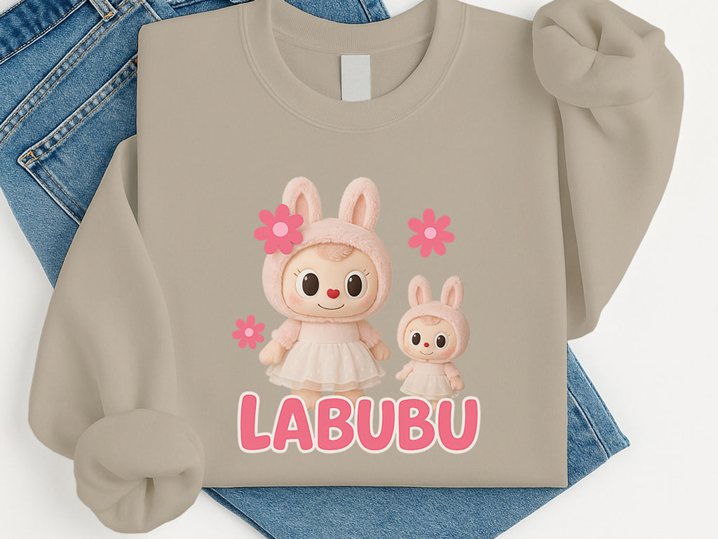 Labubu Sweatshirt, Cute Cartoon Sweatshirt for Men & Women, Kawaii Streetwear Pullover, Oversized & Cozy for Fall/Winter M8412