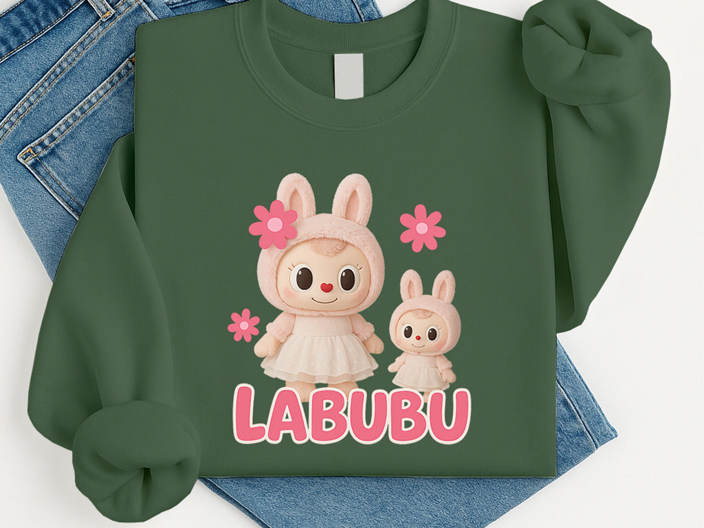 Labubu Sweatshirt, Cute Cartoon Sweatshirt for Men & Women, Kawaii Streetwear Pullover, Oversized & Cozy for Fall/Winter M8412