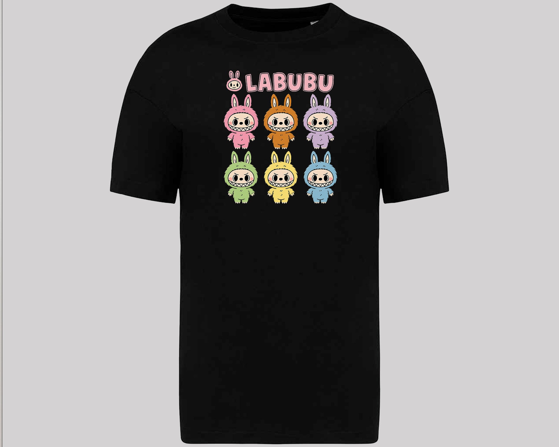 Labubu Native Spirit Graphic T-Shirt, Oversized Urban Streetwear Tee, 100% Organic Cotton, Unisex Cartoon Design Top M8413