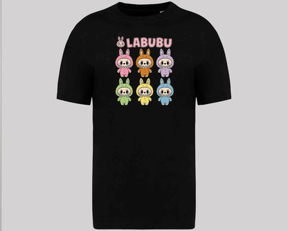 Labubu Native Spirit Graphic T-Shirt, Oversized Urban Streetwear Tee, 100% Organic Cotton, Unisex Cartoon Design Top M8413