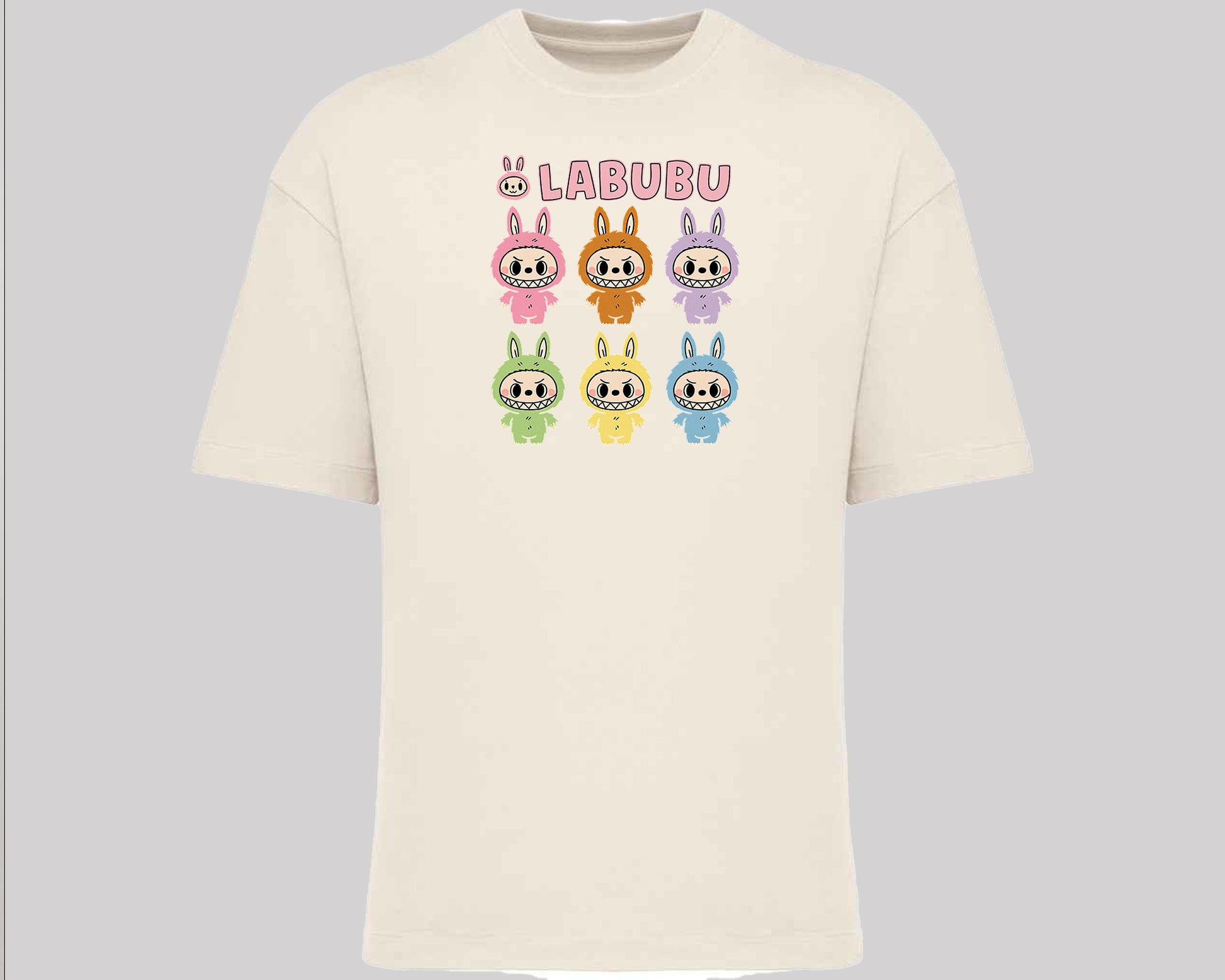 Labubu Native Spirit Graphic T-Shirt, Oversized Urban Streetwear Tee, 100% Organic Cotton, Unisex Cartoon Design Top M8413