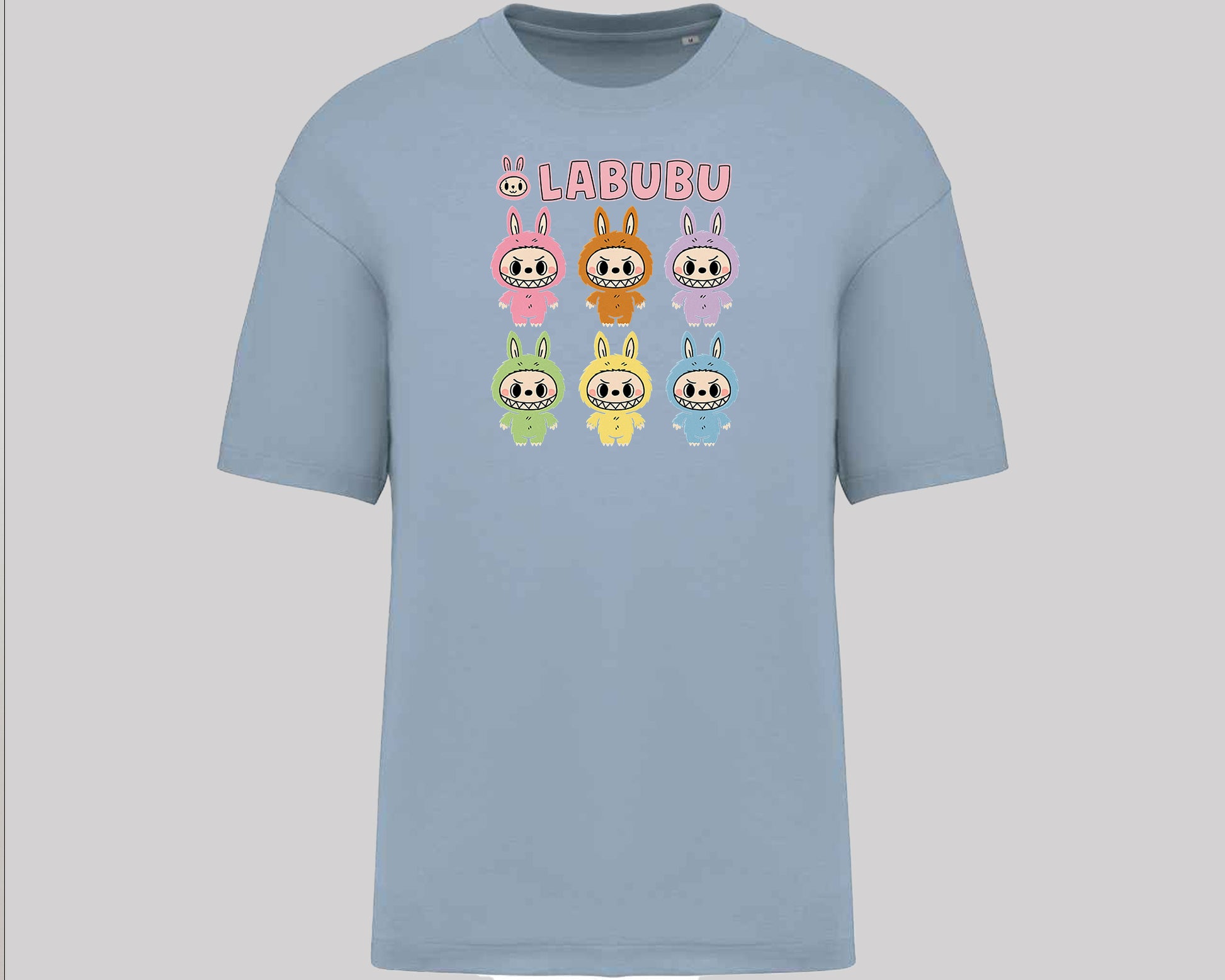 Labubu Native Spirit Graphic T-Shirt, Oversized Urban Streetwear Tee, 100% Organic Cotton, Unisex Cartoon Design Top M8413