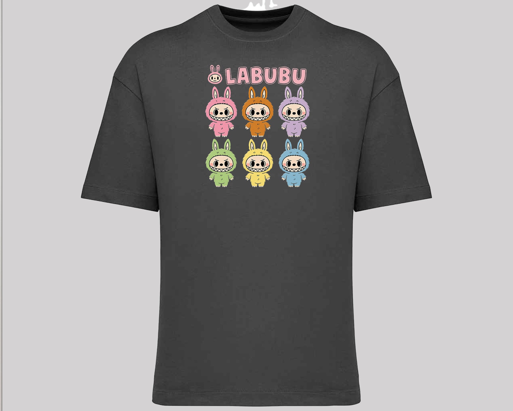 Labubu Native Spirit Graphic T-Shirt, Oversized Urban Streetwear Tee, 100% Organic Cotton, Unisex Cartoon Design Top M8413
