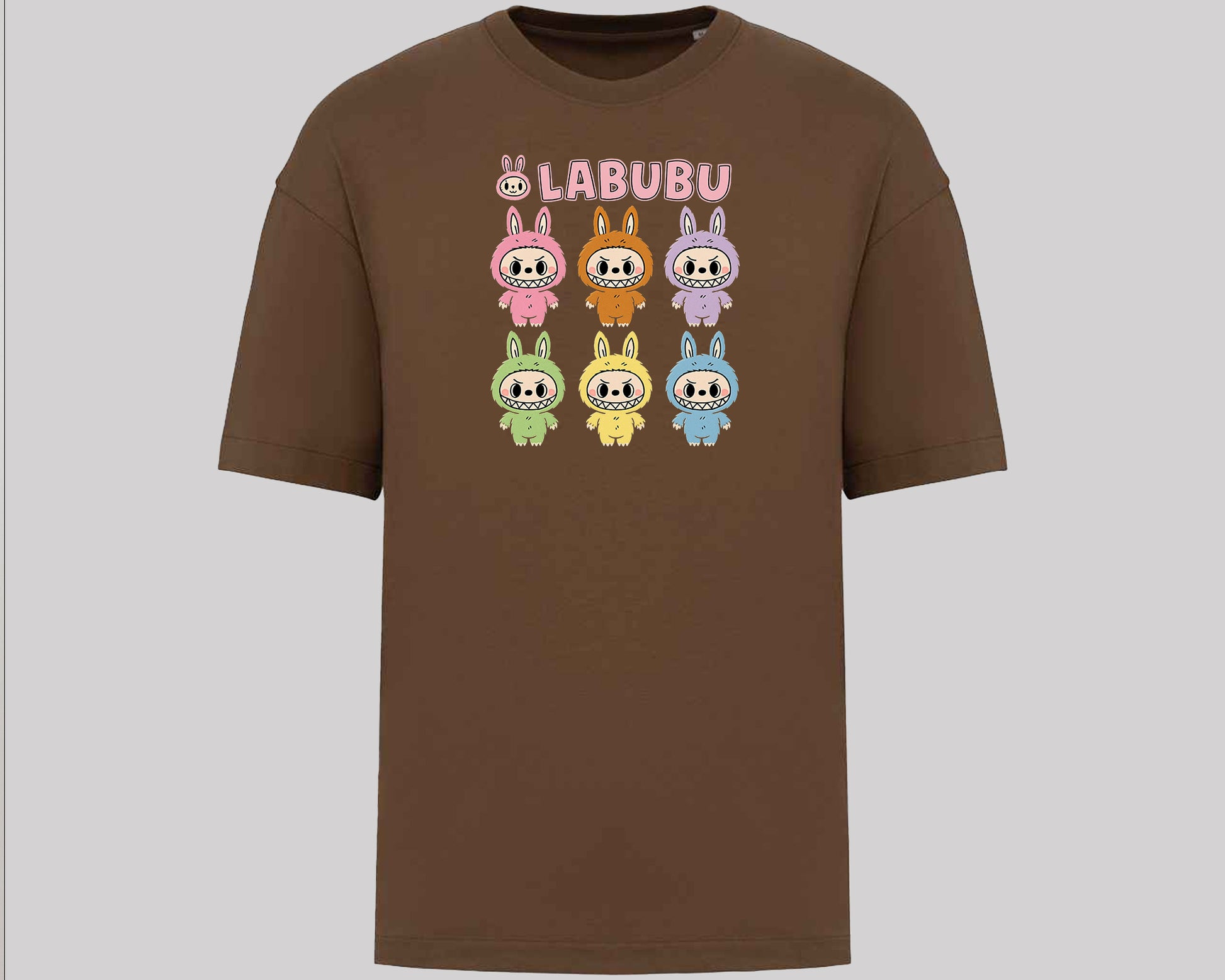 Labubu Native Spirit Graphic T-Shirt, Oversized Urban Streetwear Tee, 100% Organic Cotton, Unisex Cartoon Design Top M8413