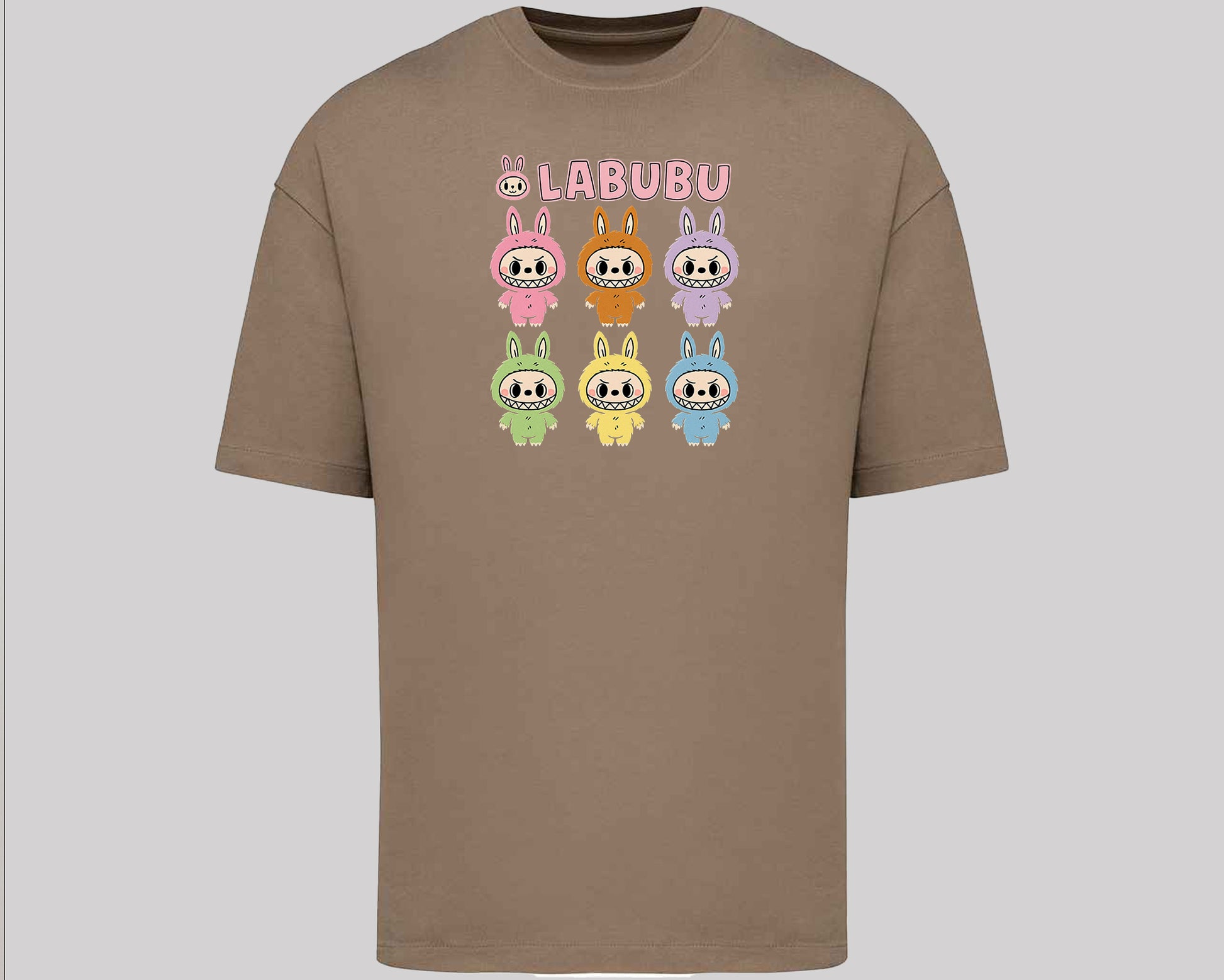 Labubu Native Spirit Graphic T-Shirt, Oversized Urban Streetwear Tee, 100% Organic Cotton, Unisex Cartoon Design Top M8413