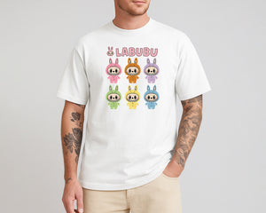 Labubu Native Spirit Graphic T-Shirt, Oversized Urban Streetwear Tee, 100% Organic Cotton, Unisex Cartoon Design Top M8413