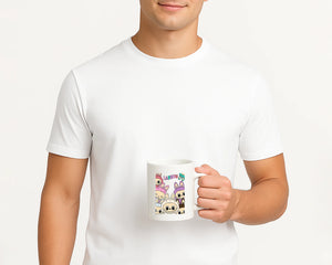 Labubu Ceramic Mug, Fun & Durable Cartoon Character Cup with Comfortable Handle M8423