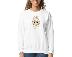 Labubu Heavy Blend Sweatshirt, Unisex Anime Graphic Pullover, Stylish Long Sleeve Classic Fit Jumper M8424