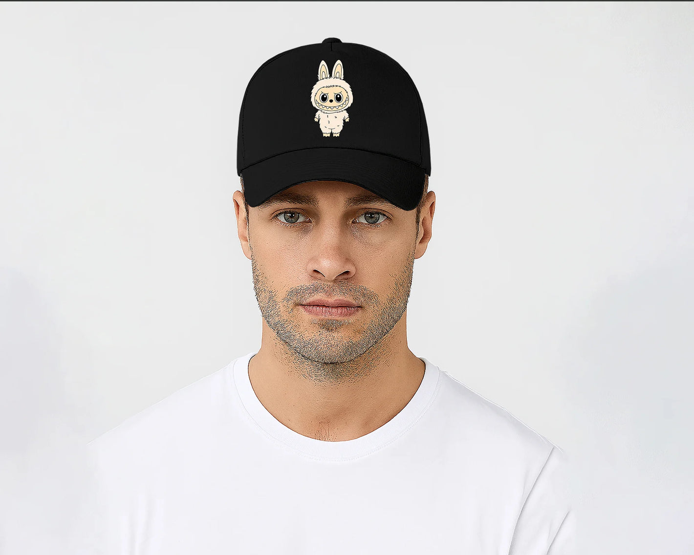 Labubu Cap, Cute Cartoon Printed Baseball Hat For Anime Fans, Unisex Pre-Curved Peak Design Gift Cap M8424