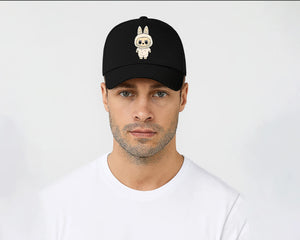 Labubu Cap, Cute Cartoon Printed Baseball Hat For Anime Fans, Unisex Pre-Curved Peak Design Gift Cap M8424