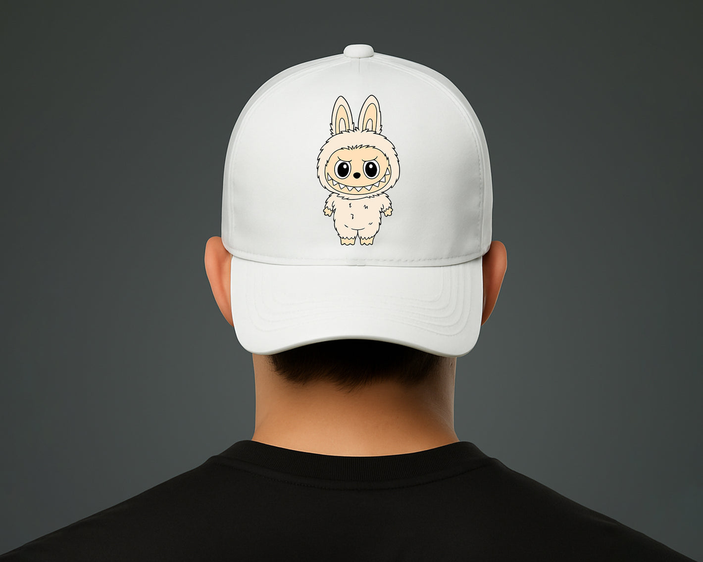 Labubu Cap, Cute Cartoon Printed Baseball Hat For Anime Fans, Unisex Pre-Curved Peak Design Gift Cap M8424