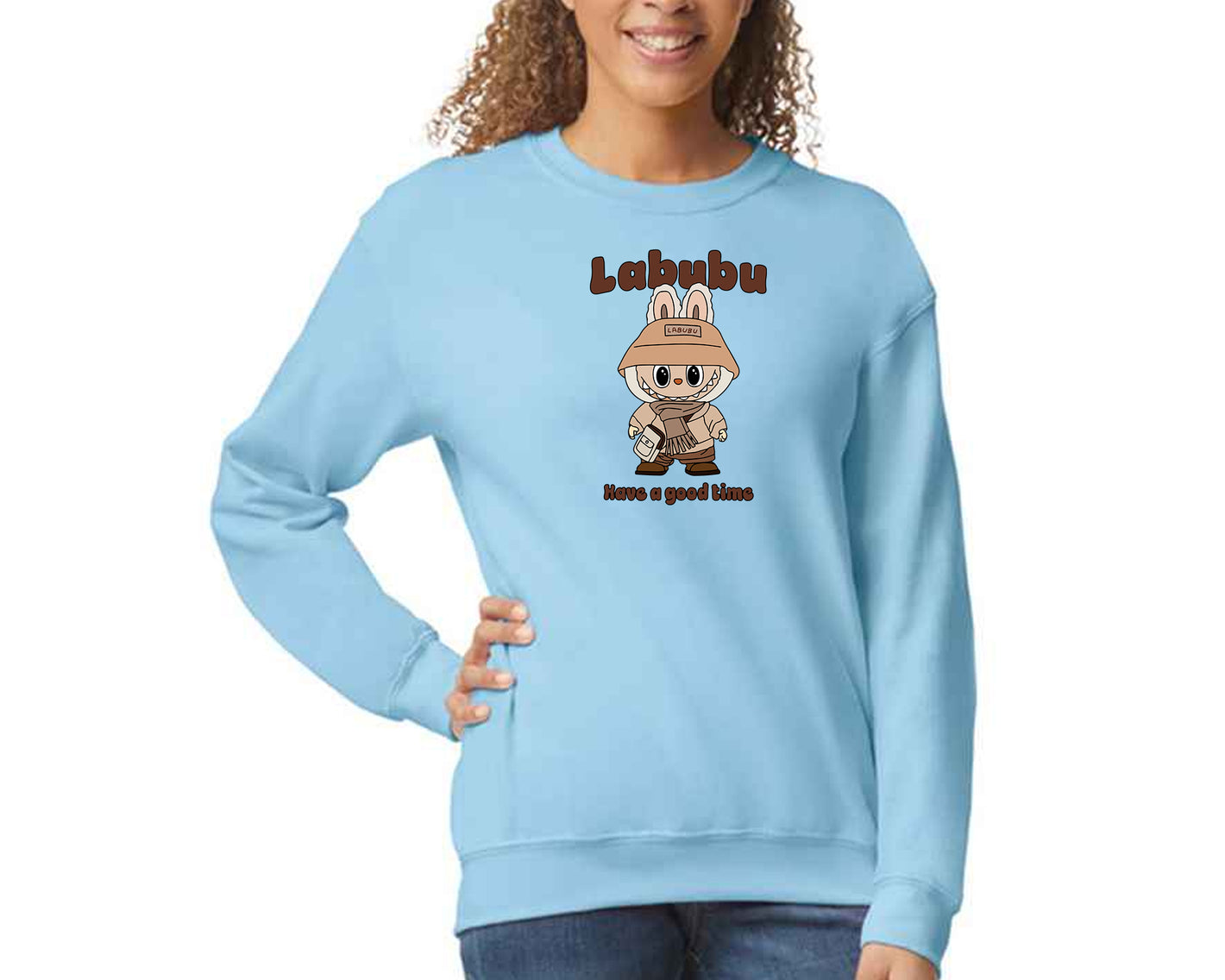 Labubu Sweatshirt, Have A Good Time Printed Graphic Pullover, Streetwear Sweatshirt Men, Women For Cartoon Lovers M8425