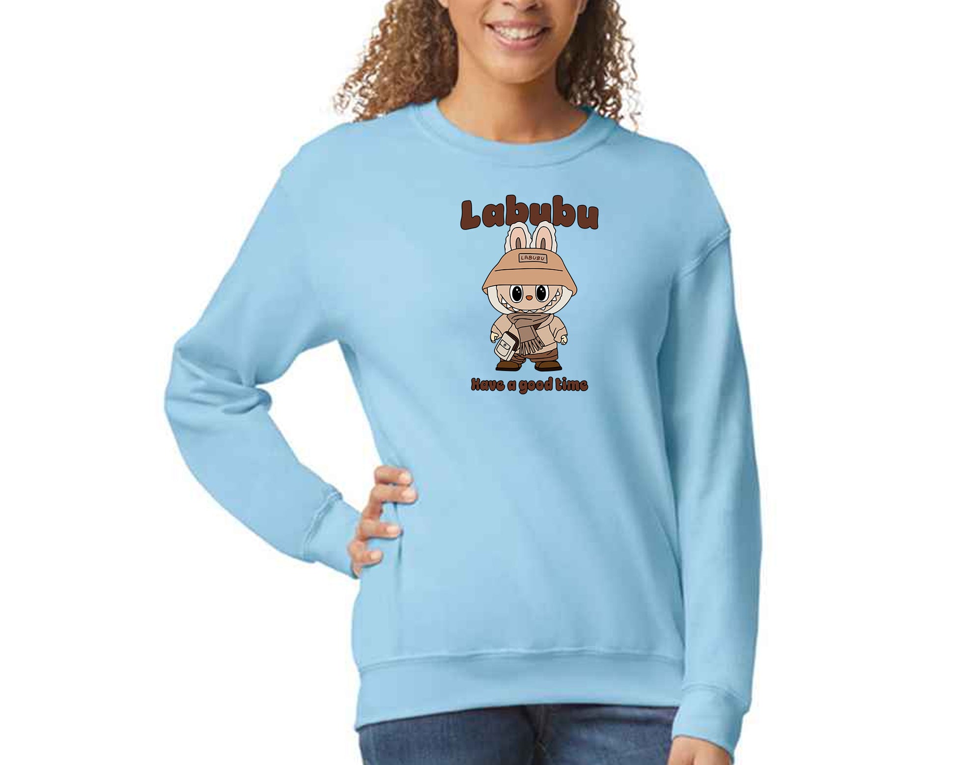 Labubu Sweatshirt, Have A Good Time Printed Graphic Pullover, Streetwear Sweatshirt Men, Women For Cartoon Lovers M8425