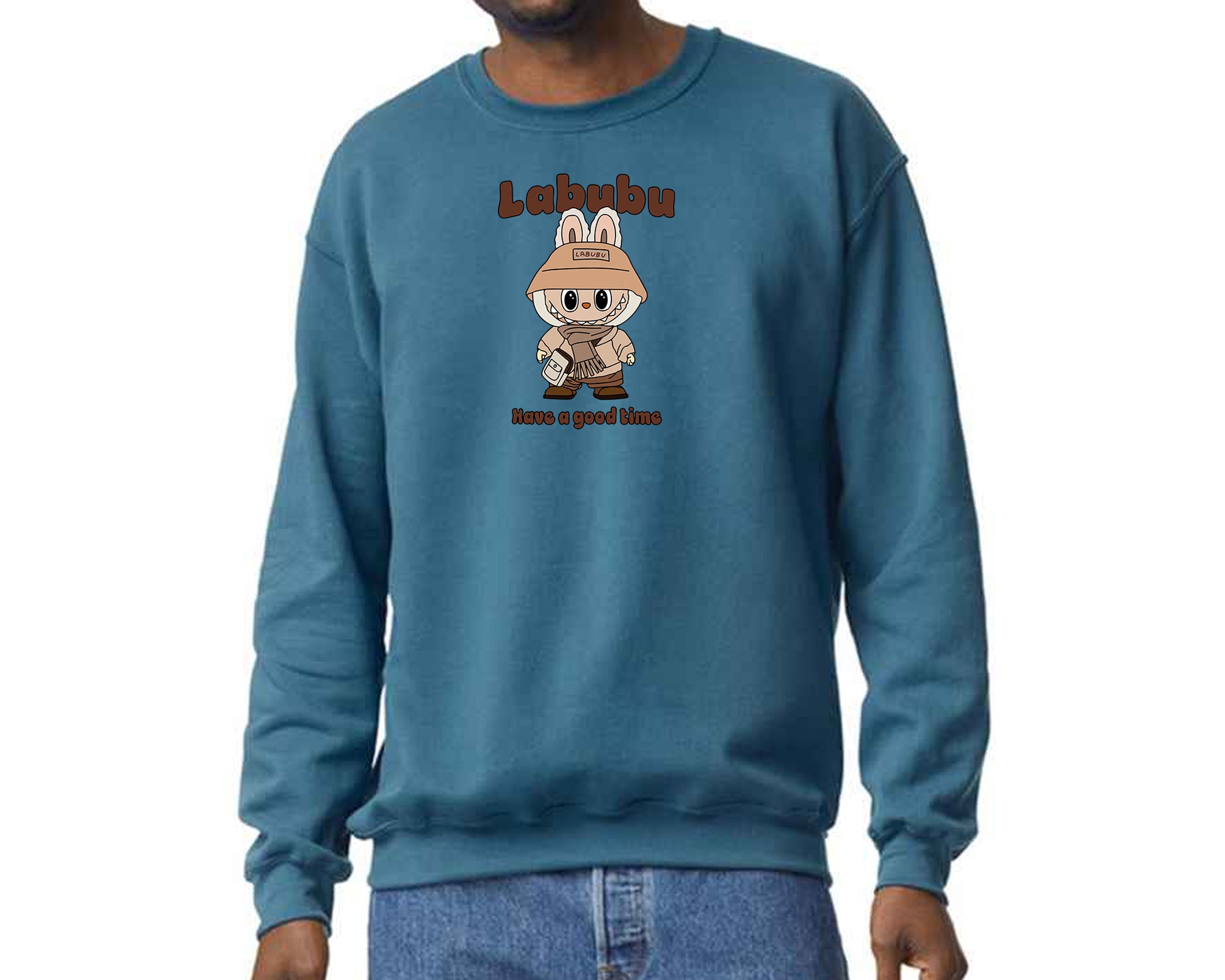 Labubu Sweatshirt, Have A Good Time Printed Graphic Pullover, Streetwear Sweatshirt Men, Women For Cartoon Lovers M8425
