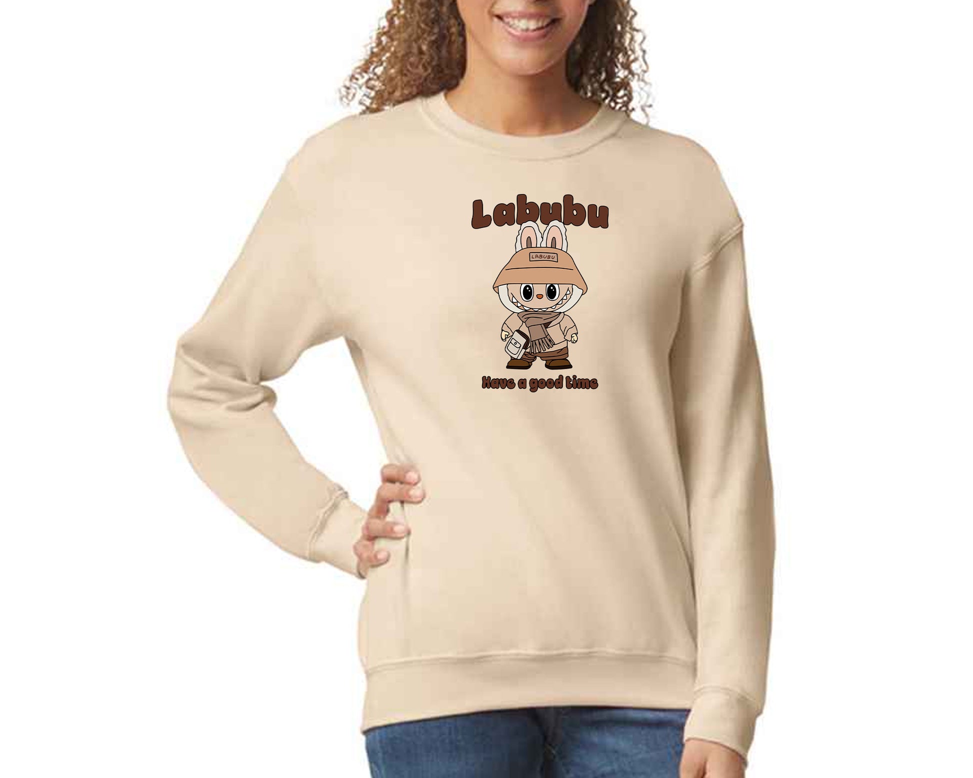 Labubu Sweatshirt, Have A Good Time Printed Graphic Pullover, Streetwear Sweatshirt Men, Women For Cartoon Lovers M8425