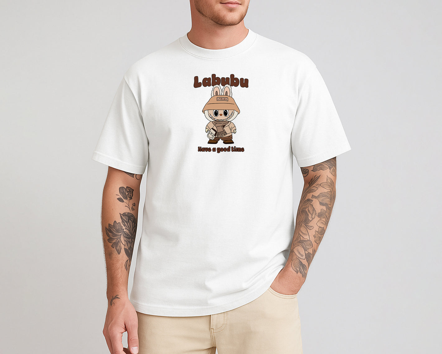 Labubu "Have a Good Time" Oversized T-Shirt, Cute Cartoon Anime Graphic Tee, Unisex Oversized Fit Top M8425