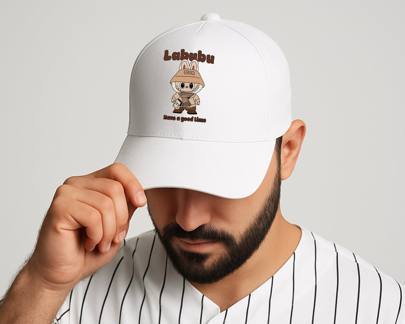 Labubu Have A Good Time Original 5-Panel Cap, Unisex Streetwear Cap for Anime & Kawaii Lovers, Gift For Men & Women M8425