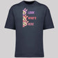 Labubu Look Who's Here T-Shirt, Funny 100% Cartoon Printed Graphic Tee, Oversized Fit Style For Anime Lovers Top M8426