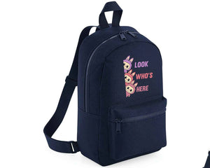 Labubu Look Who’s Here Backpack, Unisex Cartoon Printed Mini Essential Fashion Bag, Front Zip Pocket Kawayi Lovers M8426