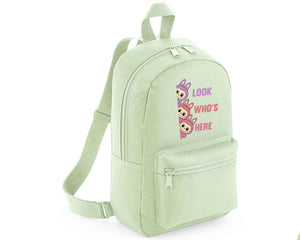 Labubu Look Who’s Here Backpack, Unisex Cartoon Printed Mini Essential Fashion Bag, Front Zip Pocket Kawayi Lovers M8426