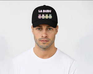 La Bubu Original 5 Panel Cap, Unisex Funny Cartoon Design Hat, 100% Cotton Printed Baseball Cap, Perfect Gift for All Seasons M8427
