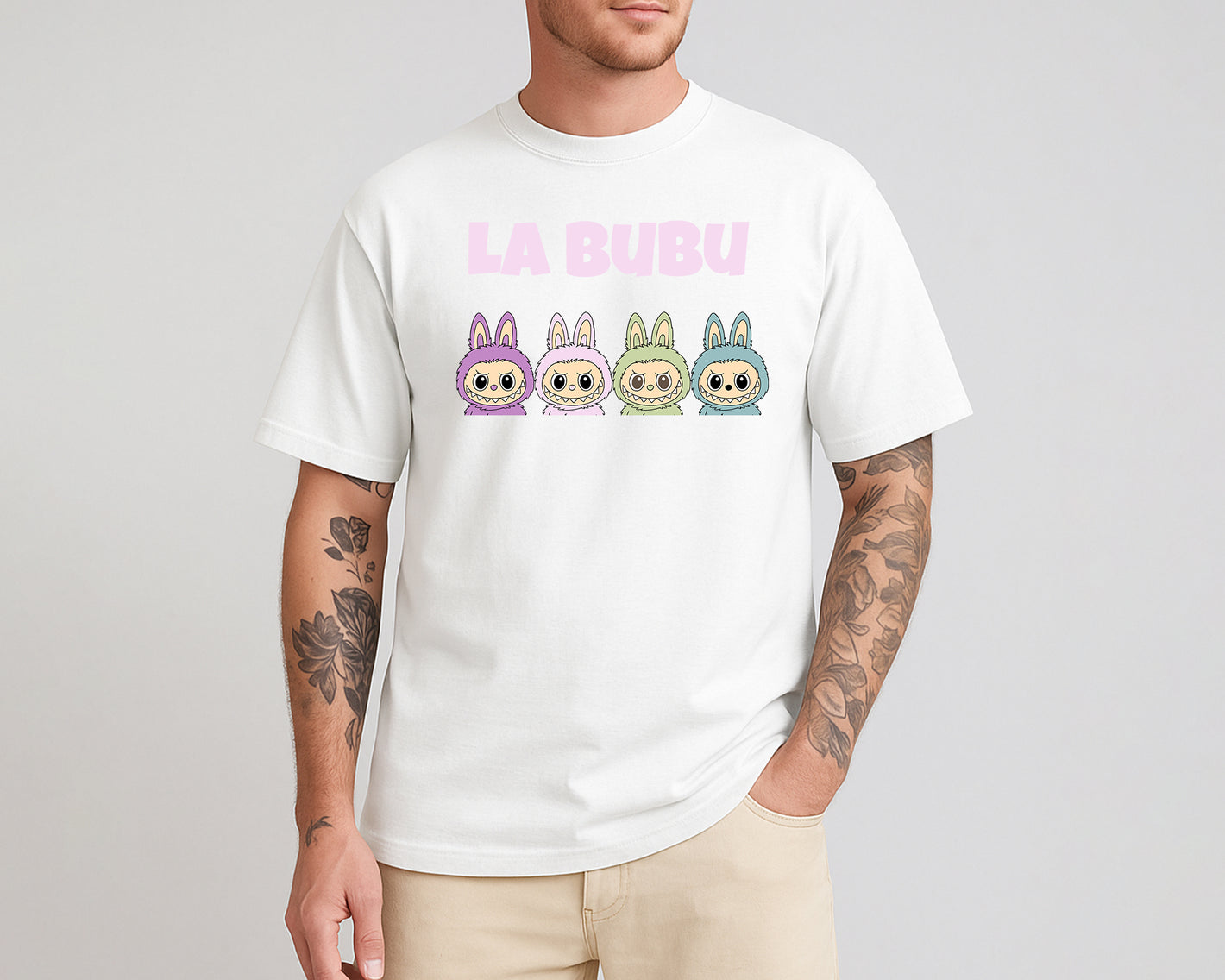 Labubu Graphic Oversize T-Shirt, Cool And Funny Cartoon Printed Tee, 100% Organic Cotton Gift For Men & Women M8427