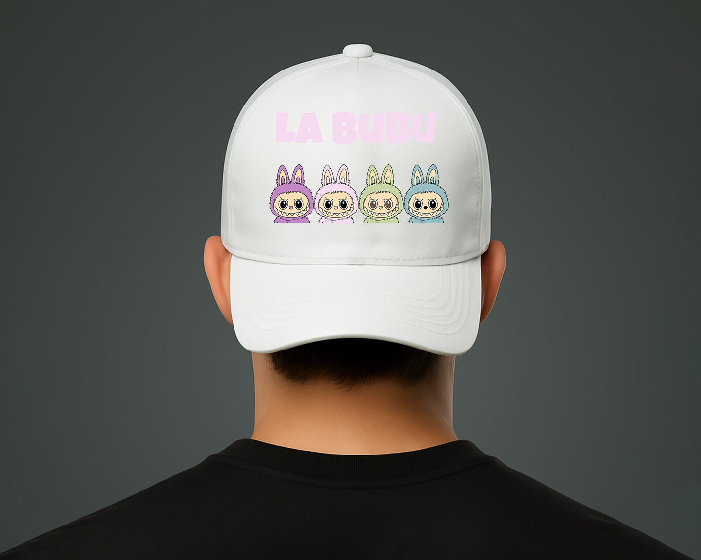 La Bubu Original 5 Panel Cap, Unisex Funny Cartoon Design Hat, 100% Cotton Printed Baseball Cap, Perfect Gift for All Seasons M8427