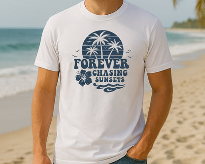 Summer Beach Vibes T-Shirt, Lightweight, Breathable Tee for Men & Women, Island Design For Beach Days & Vacations M8436
