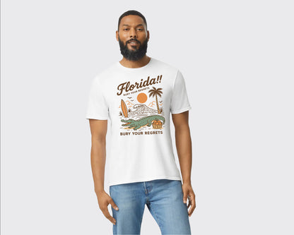 Summer Beach T-Shirt, Florida Bury Your Regret Printed Tee For Men & Women, Summer Beach Lovers Gift Shirt M8438