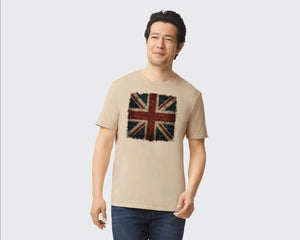 UK Flag Fashion T-Shirt, Contemporary Union Jack Graphic with Cool Casual Vibe, Stylish Everyday Wardrobe Essential M8442