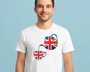 Union Jack Graphic Tee, Trendy UK Flag Design with Bold Details, Modern Casual T-Shirt for Stylish Outfits M8444