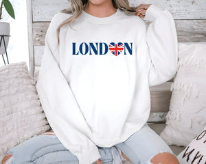 UK Flag Sweatshirt, Cool and Modern Design Pullover, Cozy Street Style Casual M8446