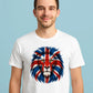UK Flag Design T-Shirt, Bold British Graphic Tee with Modern Detailing, Trendy Casual Wear for Everyday Style M8448