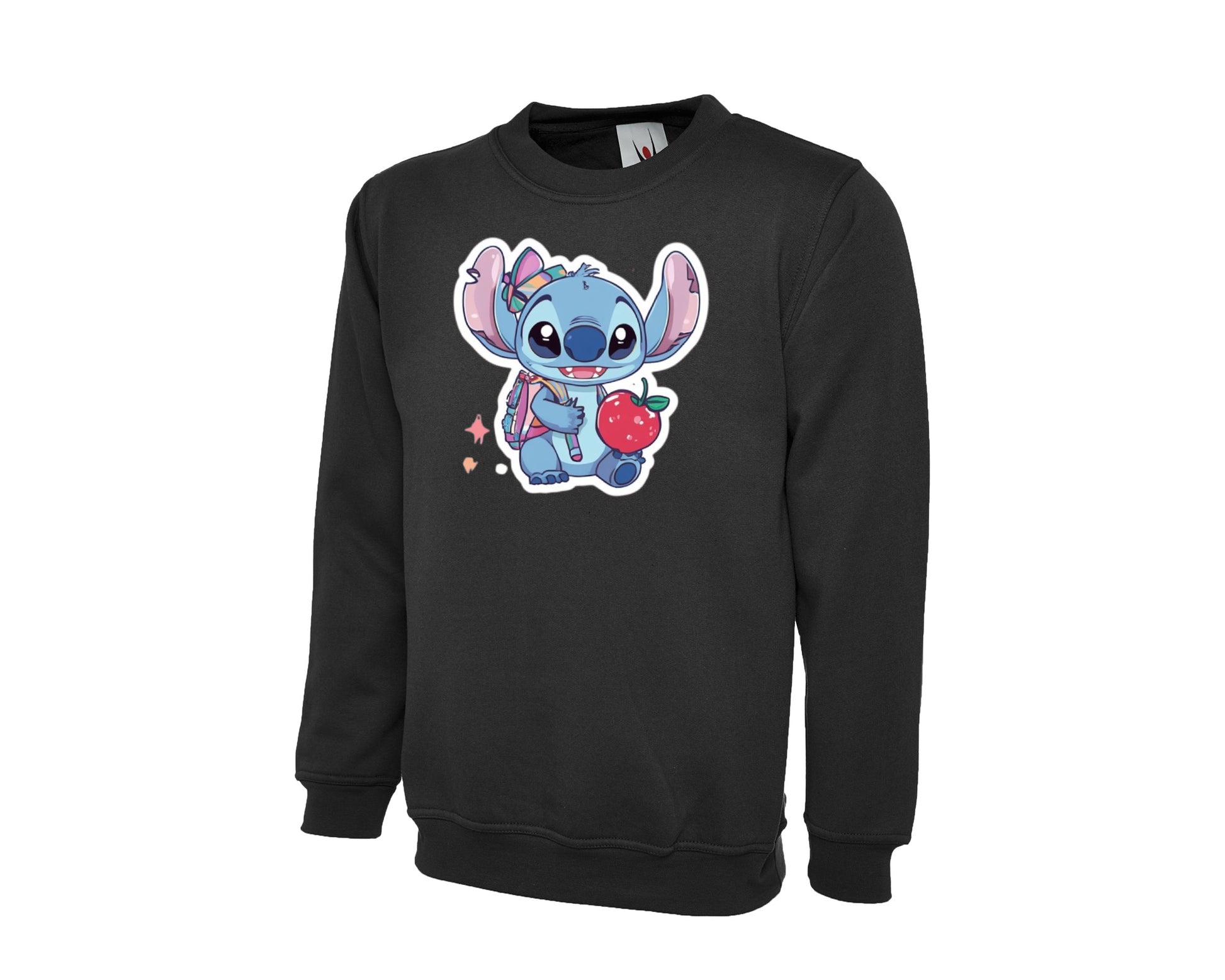 Back To School Kids Sweatshirt, Cute Stitch Design Crew Neck Jumper, Boys & Girls, Ideal For Fall & Class Days M8477