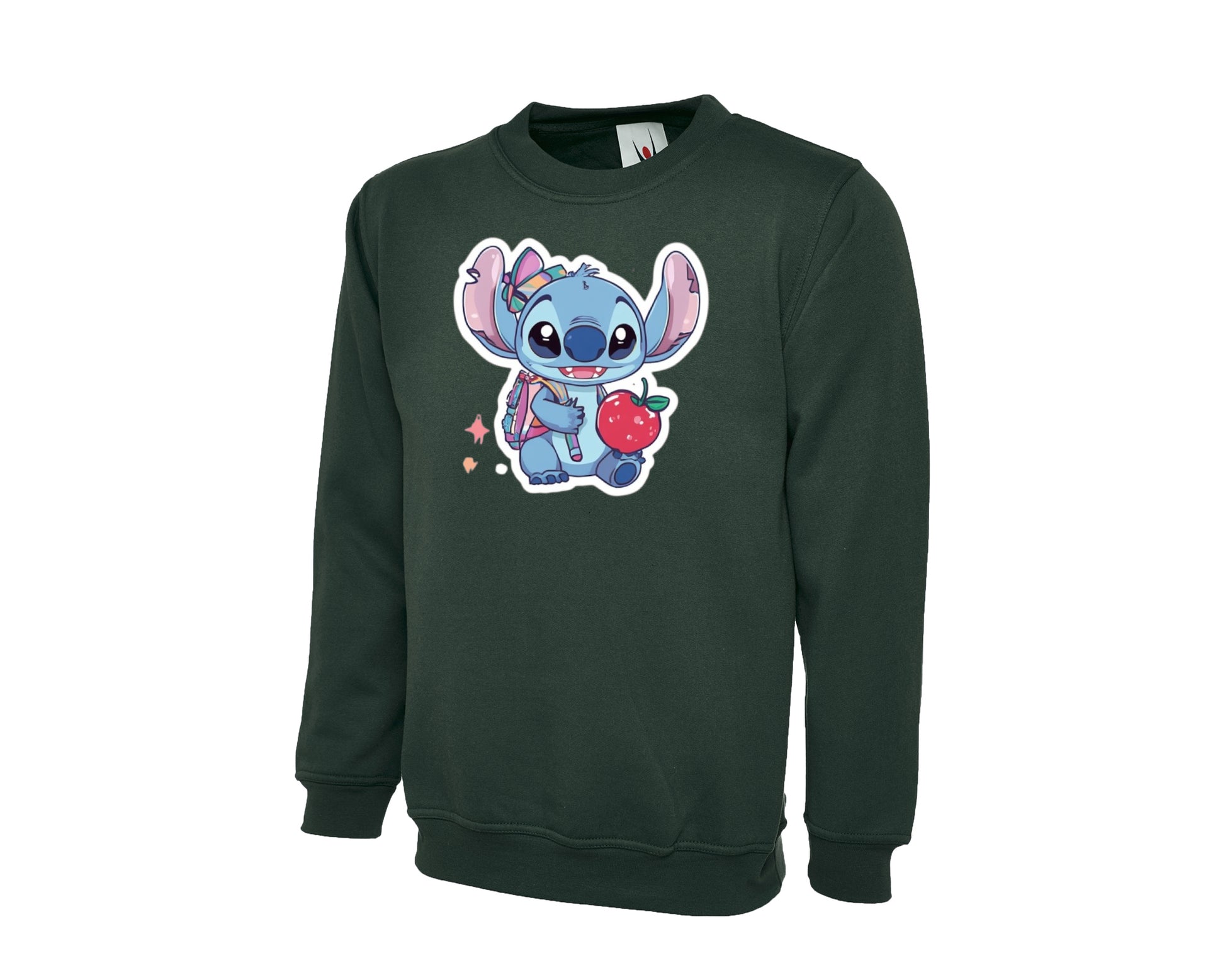 Back To School Kids Sweatshirt, Cute Stitch Design Crew Neck Jumper, Boys & Girls, Ideal For Fall & Class Days M8477