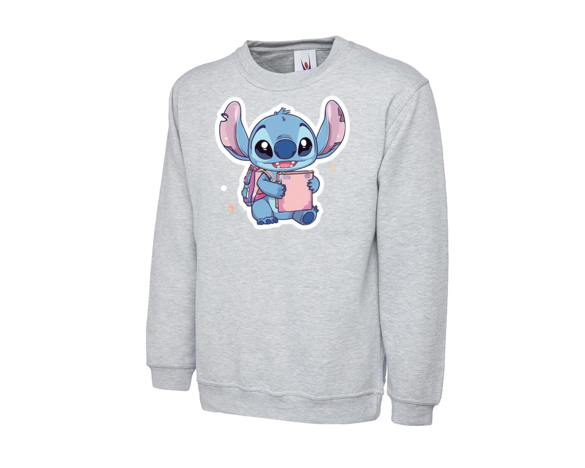 Back To School Kids Sweatshirt, Cute Stitch Design Crew Neck Jumper, Boys & Girls, Ideal For Fall & Class Days M8477