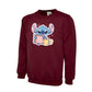 Back To School Kids Sweatshirt, Cute Stitch Design Crew Neck Jumper, Boys & Girls, Ideal For Fall & Class Days M8477