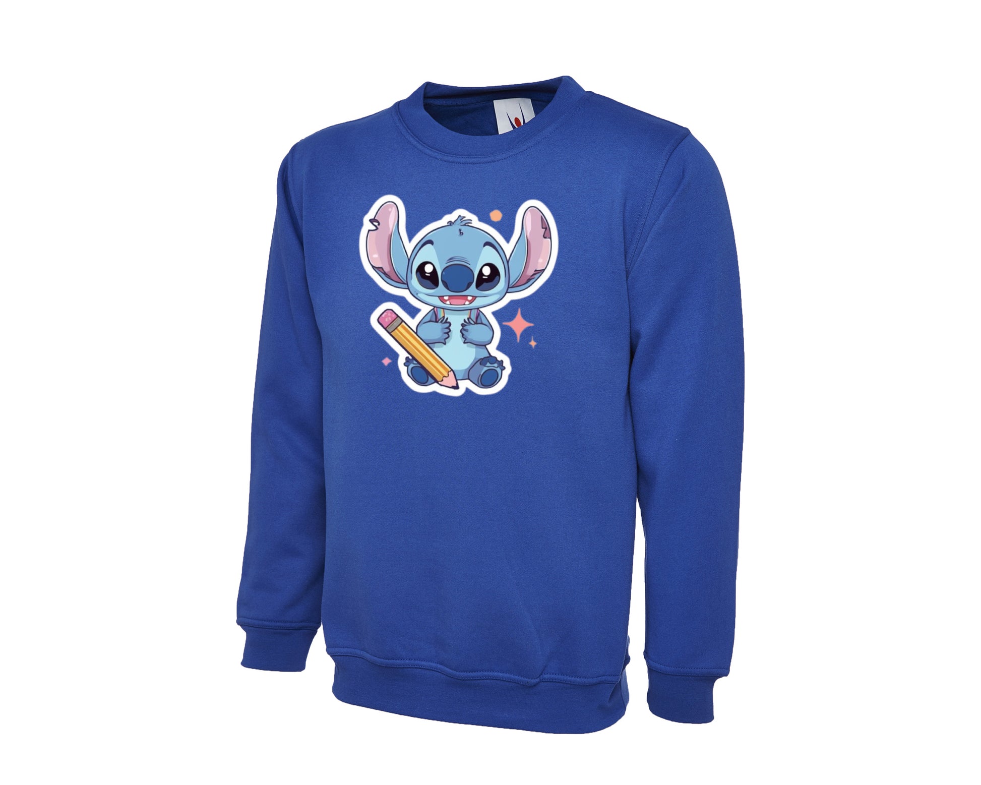 Back To School Kids Sweatshirt, Cute Stitch Design Crew Neck Jumper, Boys & Girls, Ideal For Fall & Class Days M8477