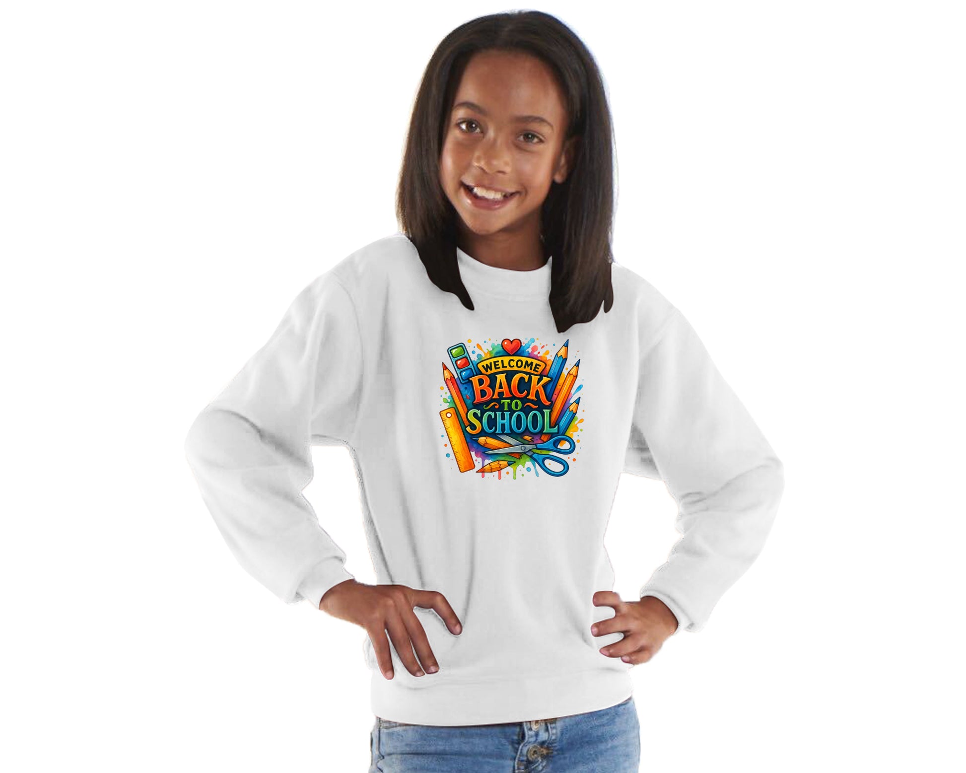 Welcome Back To School Kids Sweatshirt, Soft Pullover For Boys & Girls, Perfect For First Day Looks, Preschool & Elementary M8478